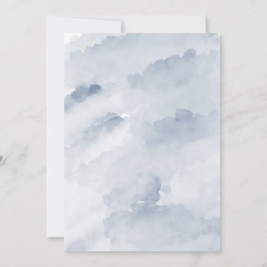 Boho Deer Antler Blauw Bloemen Trouwpaar Douche Kaart (Achterkant)