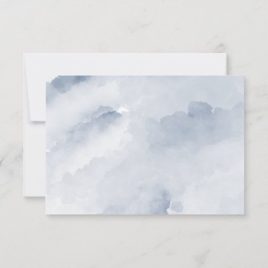 Boho Deer Antler Dusty Blue Floral Save The Date (Achterkant)