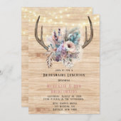 Boho Deer Antler Floral Bridesmaids Luncheon Kaart (Voorkant / Achterkant)