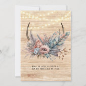 Boho Deer Antler Floral Couples Shower Kaart (Achterkant)