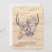 Boho Deer Antler Floral Rehearsal Dinner Kaart (Achterkant)