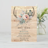 Boho Deer Antler Floral Vrijgezellenfeest Kaart (Staand voorkant)