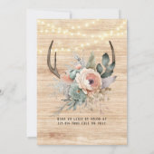Boho Deer Antler Floral Vrijgezellenfeest Kaart (Achterkant)