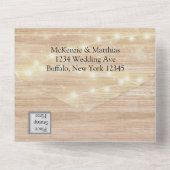 Boho Deer Antler Floral Wedding All In One Uitnodiging (Achterkant)