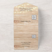 Boho Deer Antler Floral Wedding All In One Uitnodiging (Buitenkant)