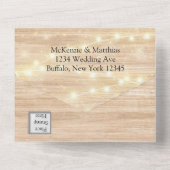 Boho Deer Antler Floral Wedding All In One Uitnodiging (Achterkant)