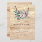 Boho Deer Antler Floral Wedding Kaart (Voorkant / Achterkant)