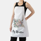 Boho Deer Antler Floral Wedding Schort (Insitu)