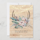 Boho Deer Antler Floral Wedding Shower Kaart (Achterkant)