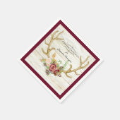 BOHO Deer Antler Herfst Waterverf Roos Bloemenhout Servetten (Hoek)