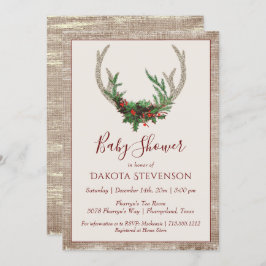 Boho Deer Antlers | Baby shower met feestdagen Kaart