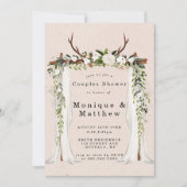 Boho Deer Antlers Canopy Couples - Uitnodiging (Voorkant)