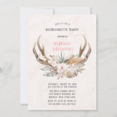Boho Deer Antlers en Florals Bachelorette Party Kaart (Voorkant)