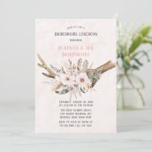 Boho Deer Antlers en Florals Bridesmaids Luncheon Kaart (Staand voorkant)