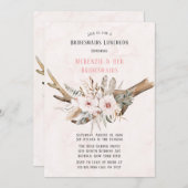 Boho Deer Antlers en Florals Bridesmaids Luncheon Kaart (Voorkant / Achterkant)