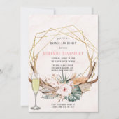 Boho Deer Antlers en Florals Brunch en Bubble Kaart (Voorkant)