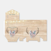 Boho Deer Antlers en Florals Wood Wedding Bedankdoosjes (Uitgevouwen)