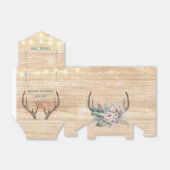 Boho Deer Antlers en Florals Wood Wedding Bedankdoosjes (Uitgevouwen)