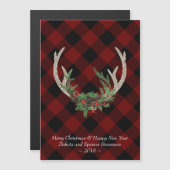 Boho Deer Antlers| kerstboomgaard Magnetische Uitnodiging (Voorkant / Achterkant)