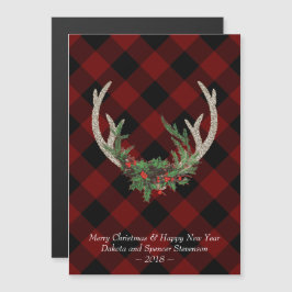 Boho Deer Antlers| kerstboomgaard Magnetische Uitnodiging