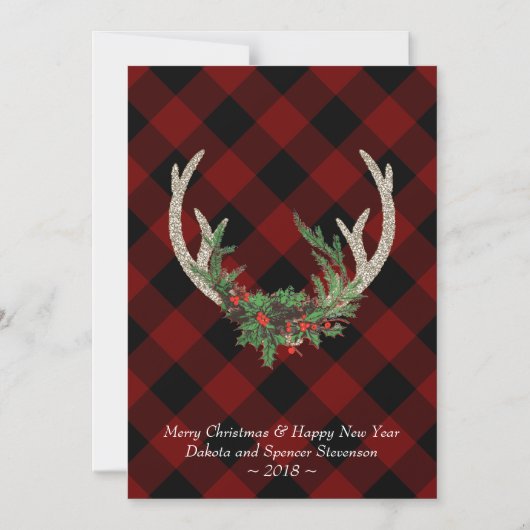 Boho Deer Antlers| kerstboomgaard Magnetische Uitnodiging (Voorkant)