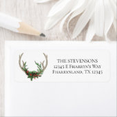 Boho Deer Antlers | Rustisch kerstadres Etiket (Insitu)