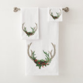 Boho Deer Antlers | Rustische kerstbeker Bad Handdoek (Insitu)