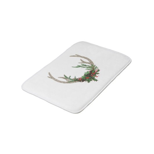 Boho Deer Antlers | Rustische kerstbeker Badmat (Gekanteld)