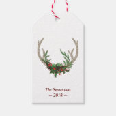 Boho Deer Antlers | Rustische kerstbeker Cadeaulabel (Voorkant)