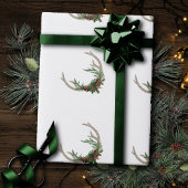 Boho Deer Antlers | Rustische kerstbeker Cadeaupapier