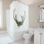 Boho Deer Antlers | Rustische kerstbeker Douchegordijn (In situ)