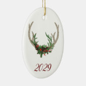 Boho Deer Antlers | Rustische kerstbeker Keramisch Ornament (Rechts)