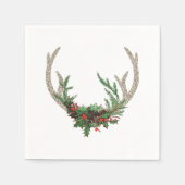 Boho Deer Antlers | Rustische kerstbeker Servet (Voorkant)