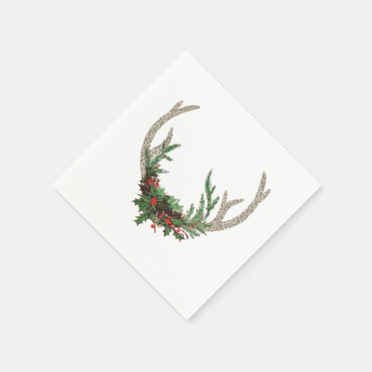 Boho Deer Antlers | Rustische kerstbeker Servet (Hoek)