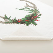 Boho Deer Antlers | Rustische kerstbeker Sherpa Deken (3/4)