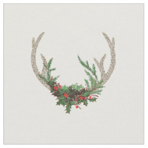 Boho Deer Antlers   Rustische kerstbeker Stof