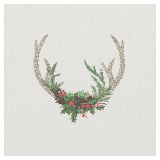Boho Deer Antlers | Rustische kerstbeker Stof (Close Up)