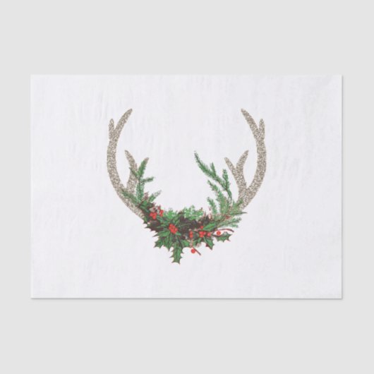 Boho Deer Antlers | Rustische kerstbeker Tissuepapier (Voorkant)