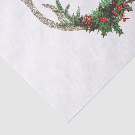 Boho Deer Antlers | Rustische kerstbeker Tissuepapier (Detail)
