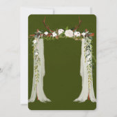 Boho Deer Antlers White Canopy Chic Vrijgezellenfe Kaart (Achterkant)