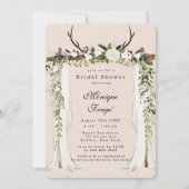 Boho Deer Antlers White Canopy Chic Vrijgezellenfe Kaart (Voorkant)