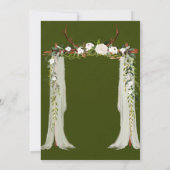 Boho Deer Antlers White Canopy Rustic Wedding Kaart (Achterkant)