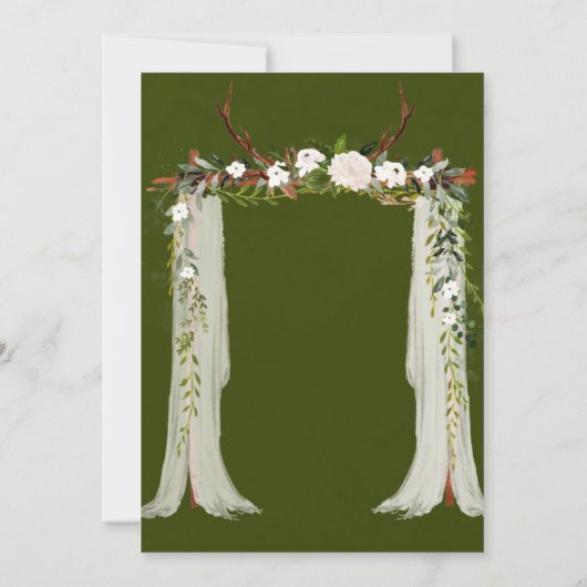 Boho deer Antlers White Canopy Save the Date Kaart (Achterkant)