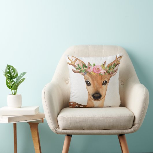 Boho Deer Antlers Woodland Baby Nursery Pillow Kussen (Stoel)