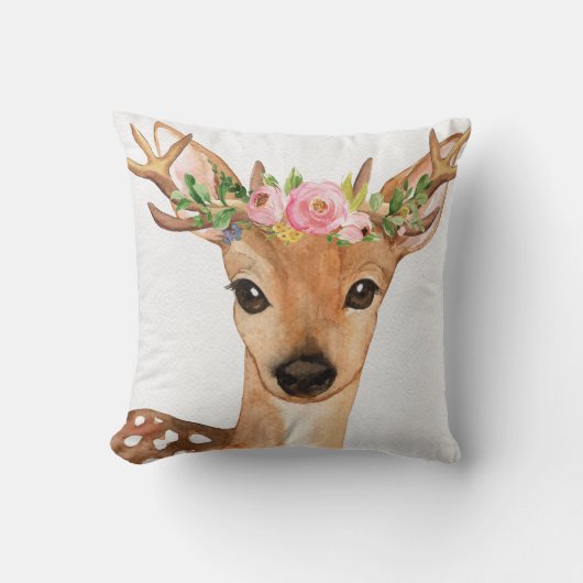 Boho Deer Antlers Woodland Baby Nursery Pillow Kussen (Voorkant)