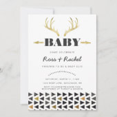 Boho Deer Baby shower Invitation Kaart (Voorkant)