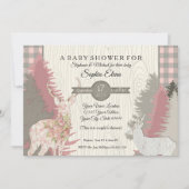 Boho Deer Beer Woodland Forest Pset Baby shower Kaart (Voorkant)