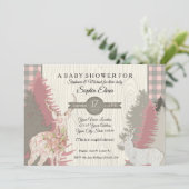 Boho Deer Beer Woodland Forest Pset Baby shower Kaart (Staand voorkant)
