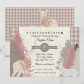 Boho Deer Beer Woodland Forest Pset Baby shower Kaart (Voorkant / Achterkant)