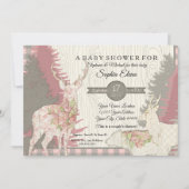 Boho Deer Beer Woodland Forest Pset Baby shower Kaart (Voorkant)